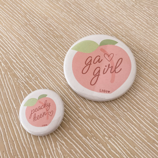 Peach State Pin-Back Buttons | Georgia Girl Collection