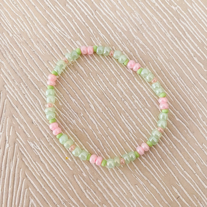 Strawberry Matcha Swirl Bracelet | Coffee Beads Collection